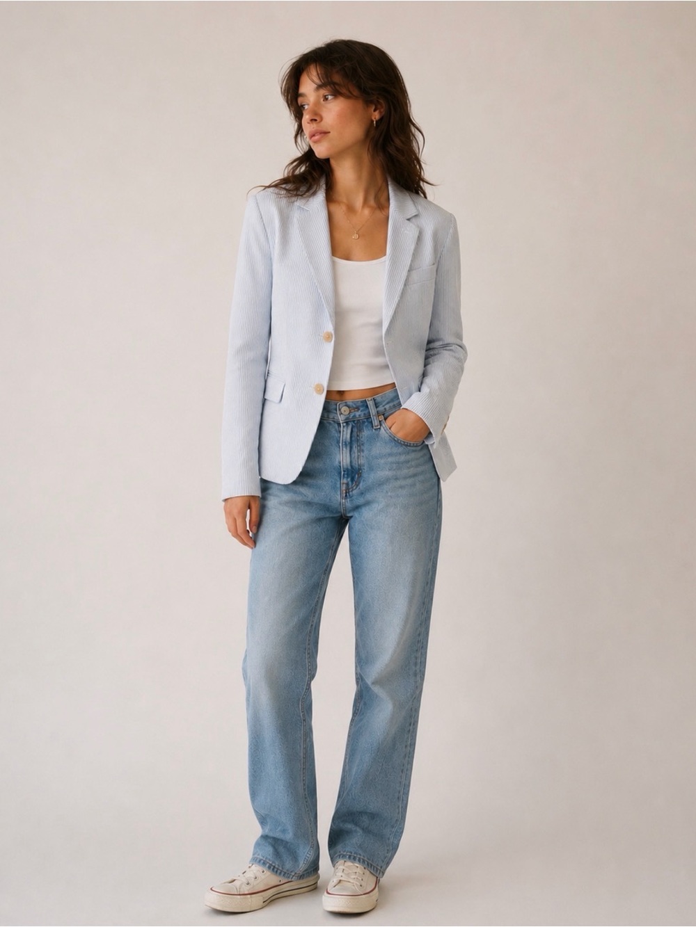 Vintage Crewcuts Light Blue Seersucker Blazer